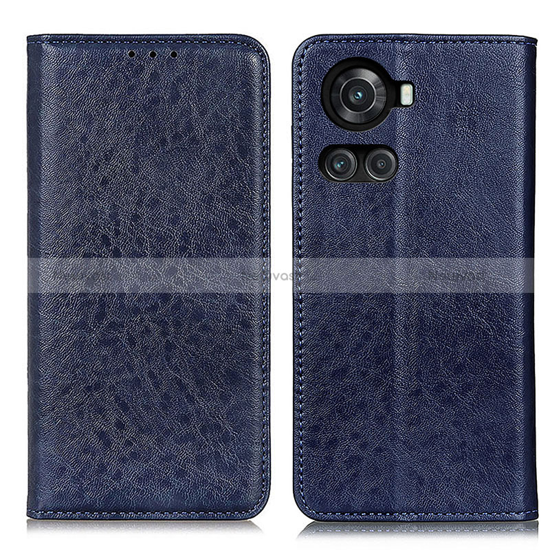 Leather Case Stands Flip Cover Holder K01Z for OnePlus 10R 5G Blue