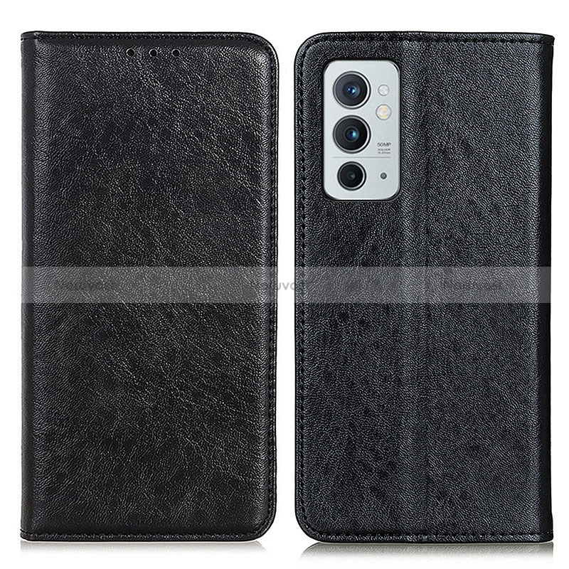 Leather Case Stands Flip Cover Holder K01Z for OnePlus 9RT 5G Black