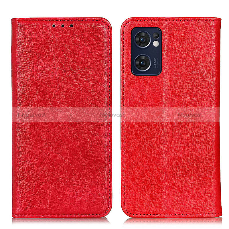 Leather Case Stands Flip Cover Holder K01Z for OnePlus Nord CE 2 5G Red