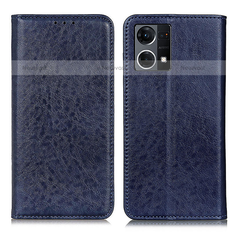 Leather Case Stands Flip Cover Holder K01Z for Oppo F21 Pro 4G Blue