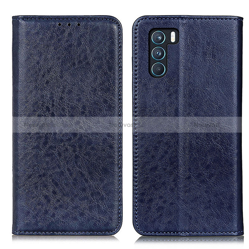 Leather Case Stands Flip Cover Holder K01Z for Oppo K9 Pro 5G Blue