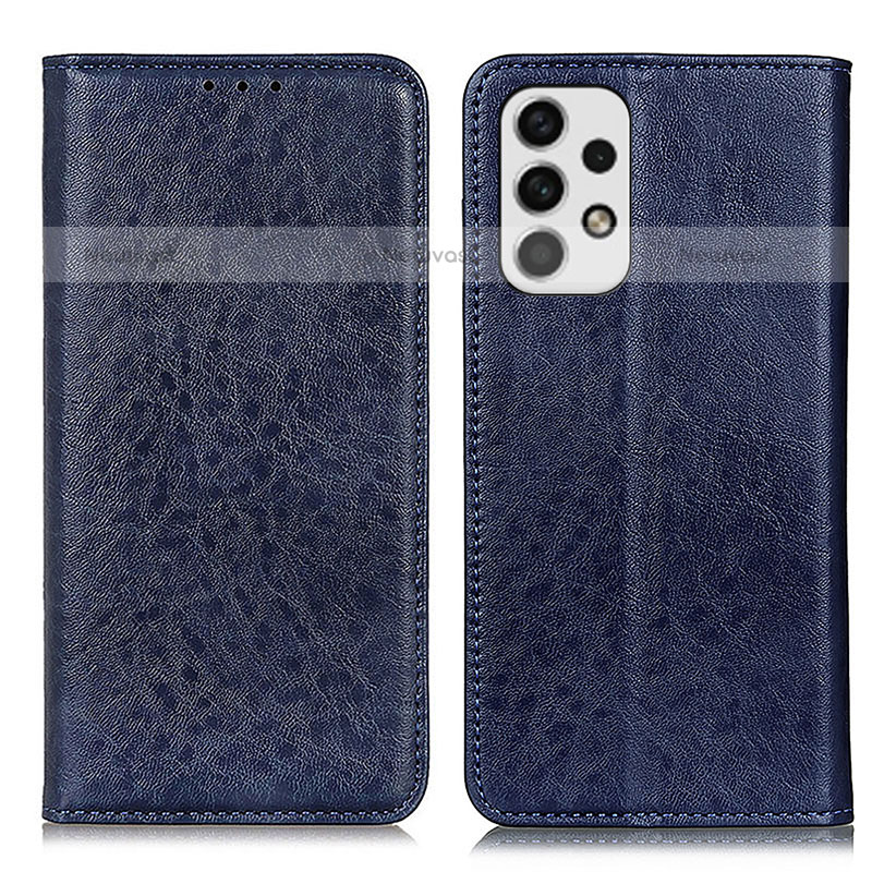 Leather Case Stands Flip Cover Holder K01Z for Samsung Galaxy A23 5G Blue