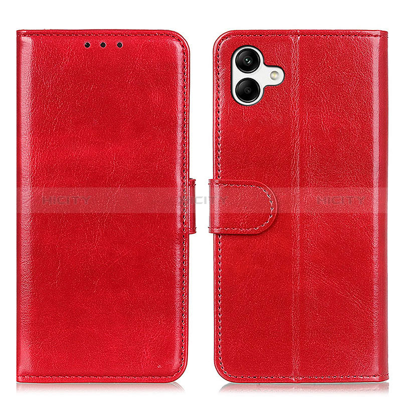 Leather Case Stands Flip Cover Holder K01Z for Samsung Galaxy F04 Red