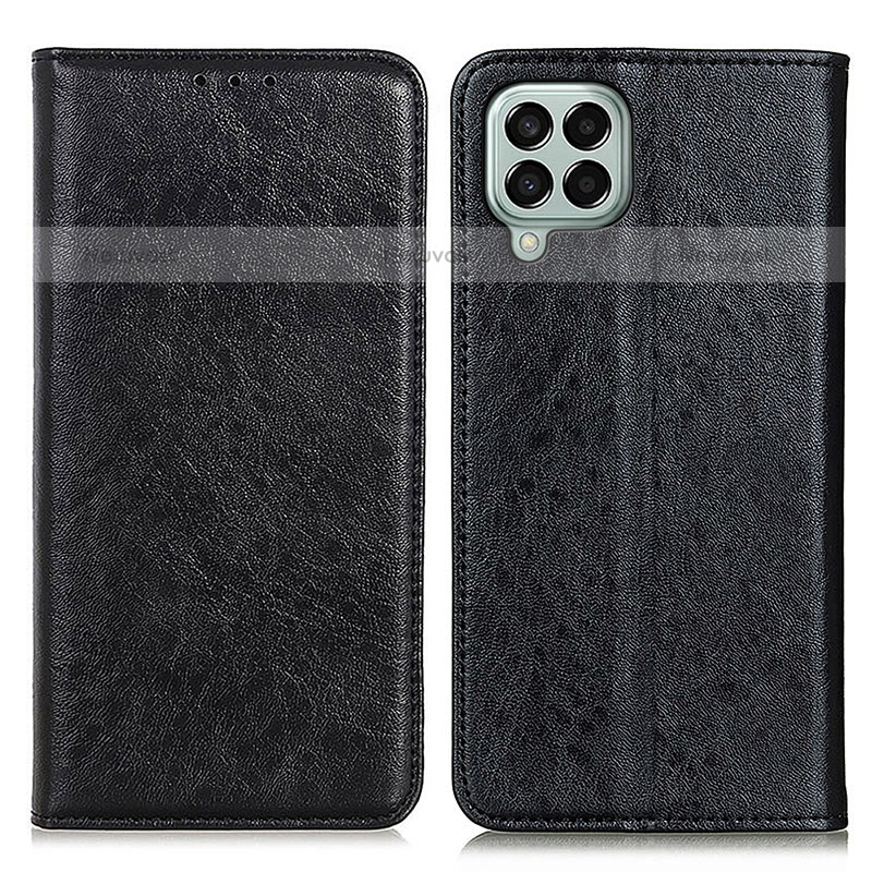 Leather Case Stands Flip Cover Holder K01Z for Samsung Galaxy M33 5G Black