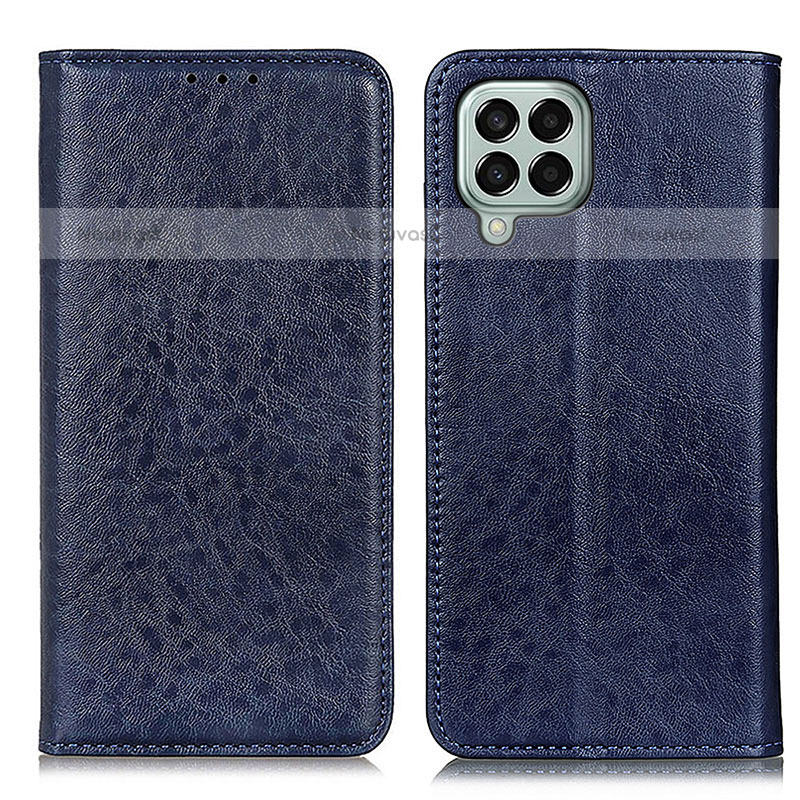 Leather Case Stands Flip Cover Holder K01Z for Samsung Galaxy M33 5G Blue