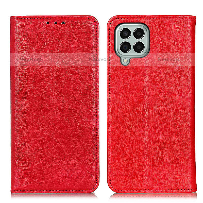 Leather Case Stands Flip Cover Holder K01Z for Samsung Galaxy M33 5G Red