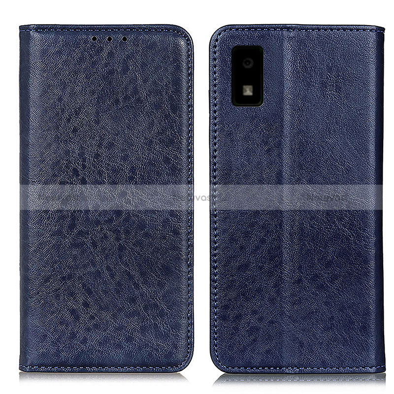 Leather Case Stands Flip Cover Holder K01Z for Sharp Aquos wish Blue