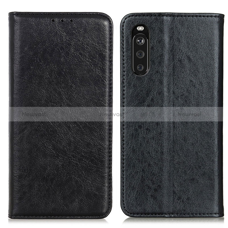 Leather Case Stands Flip Cover Holder K01Z for Sony Xperia 10 III Black