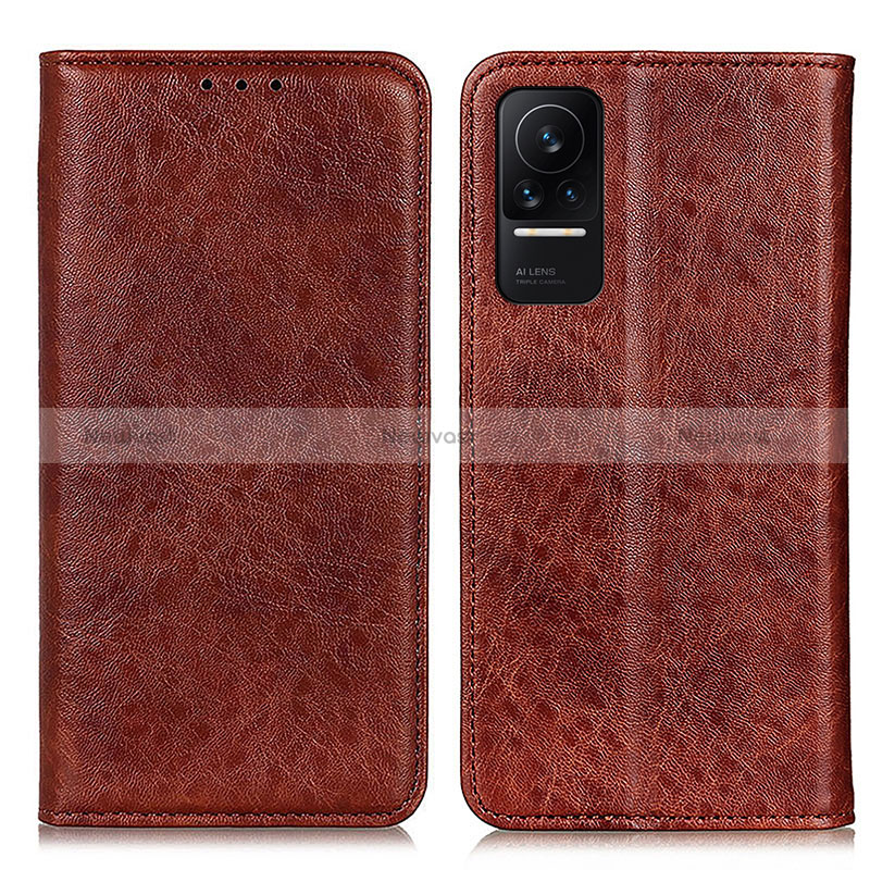 Leather Case Stands Flip Cover Holder K01Z for Xiaomi Civi 1S 5G Brown