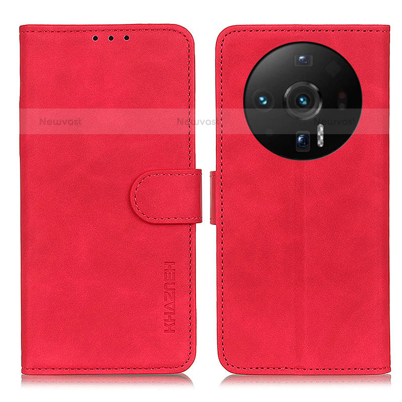 Leather Case Stands Flip Cover Holder K01Z for Xiaomi Mi 12 Ultra 5G Red