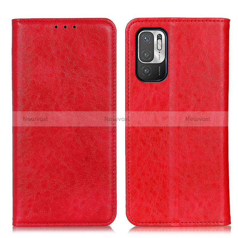 Leather Case Stands Flip Cover Holder K01Z for Xiaomi POCO M3 Pro 5G Red