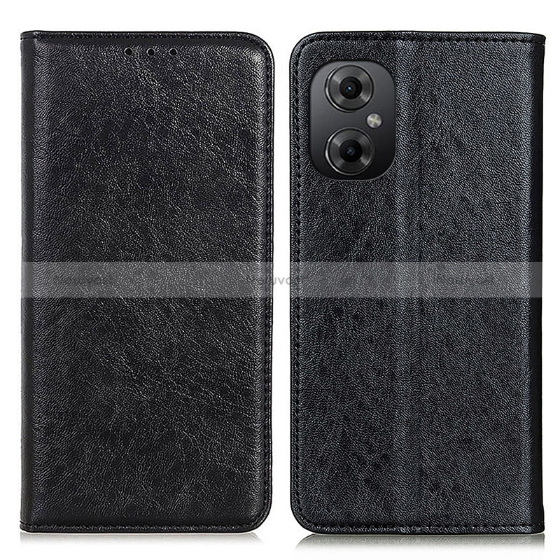 Leather Case Stands Flip Cover Holder K01Z for Xiaomi Poco M4 5G Black