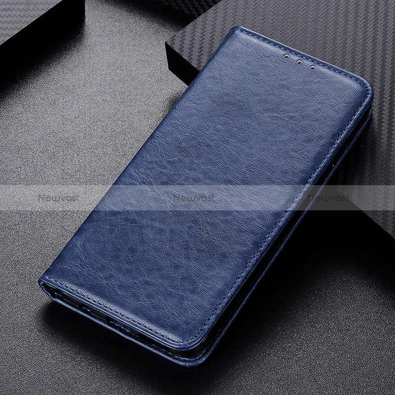 Leather Case Stands Flip Cover Holder K01Z for Xiaomi Poco M5S Blue
