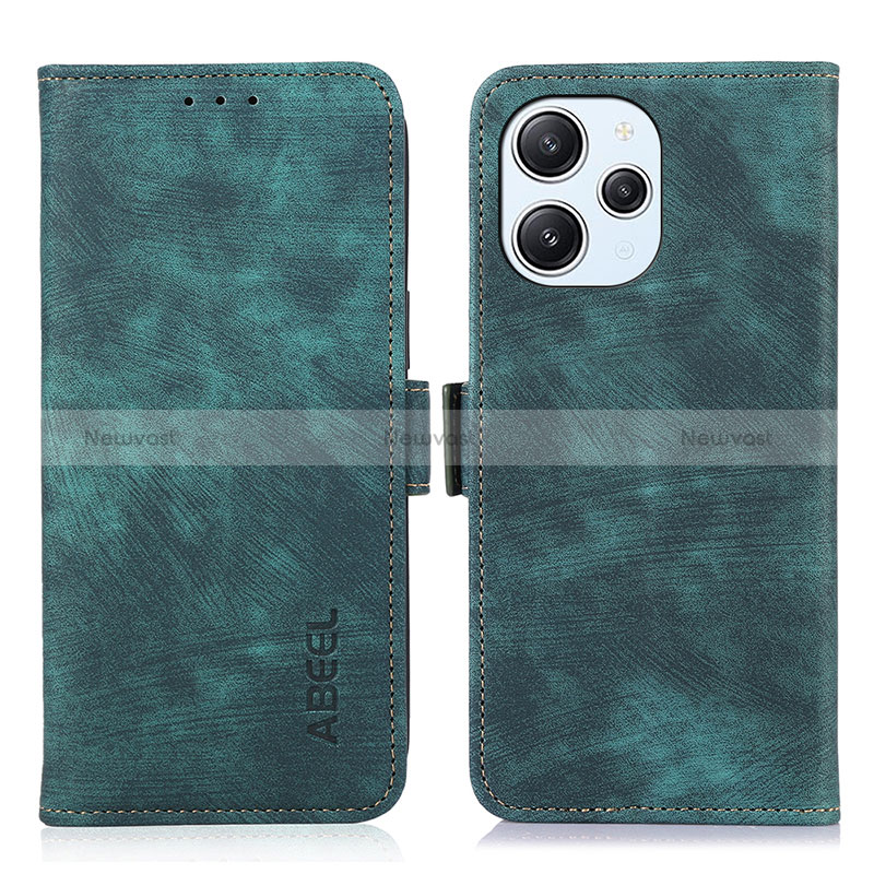 Leather Case Stands Flip Cover Holder K01Z for Xiaomi Redmi 12 4G Green