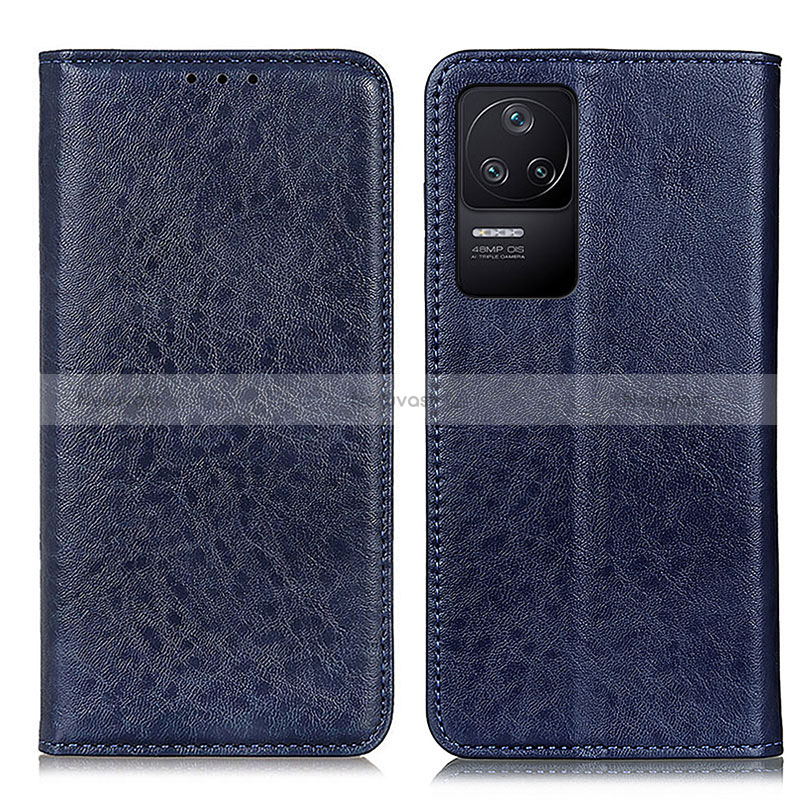 Leather Case Stands Flip Cover Holder K01Z for Xiaomi Redmi K40S 5G Blue