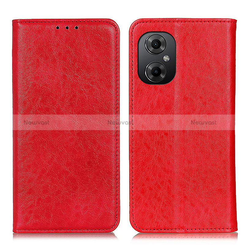 Leather Case Stands Flip Cover Holder K01Z for Xiaomi Redmi Note 11R 5G Red