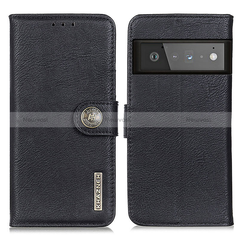 Leather Case Stands Flip Cover Holder K02Z for Google Pixel 6 Pro 5G Black