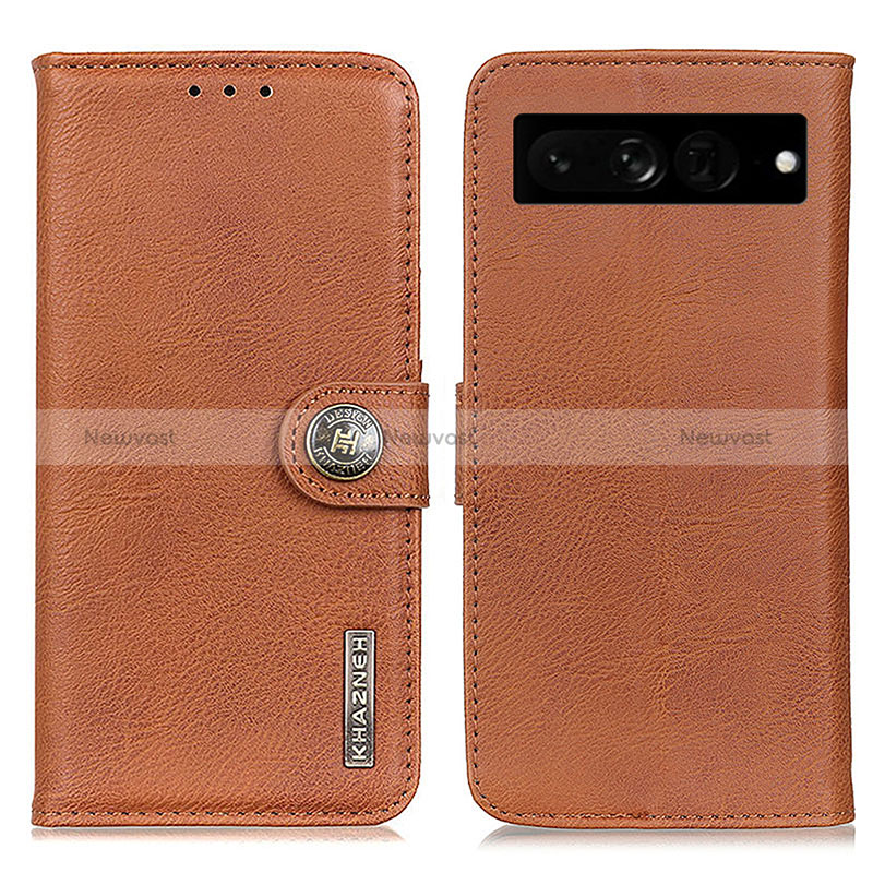 Leather Case Stands Flip Cover Holder K02Z for Google Pixel 7 Pro 5G Brown