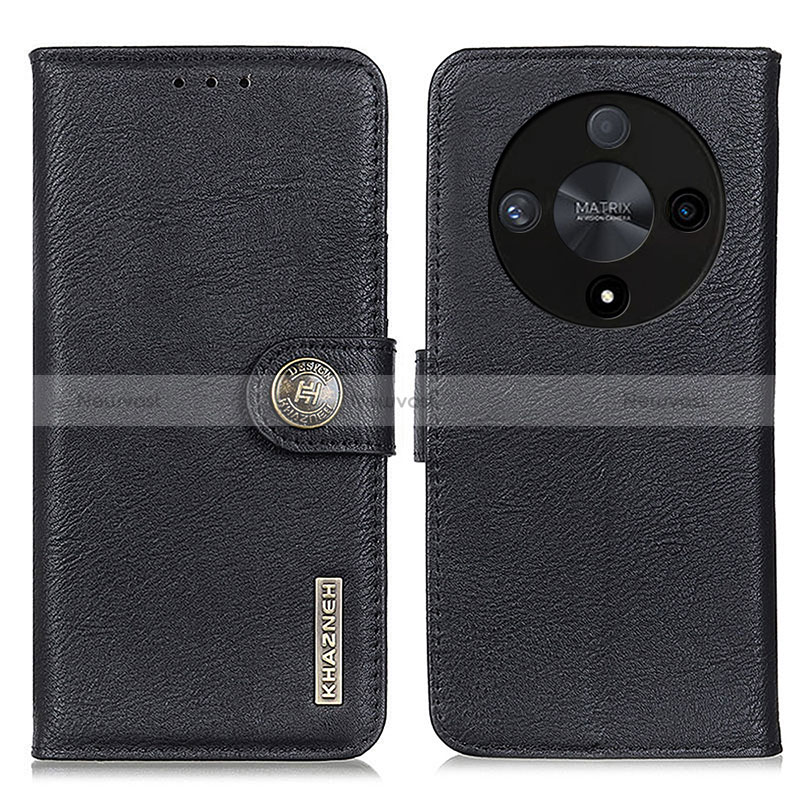 Leather Case Stands Flip Cover Holder K02Z for Huawei Honor Magic6 Lite 5G Black