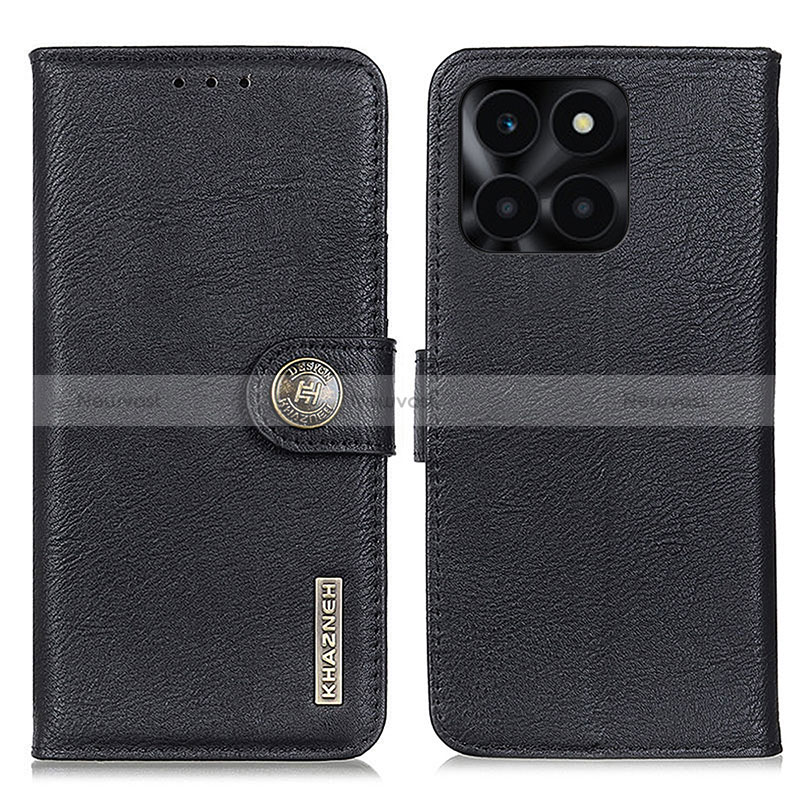 Leather Case Stands Flip Cover Holder K02Z for Huawei Honor X6a Black