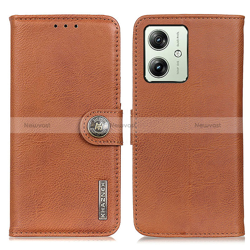 Leather Case Stands Flip Cover Holder K02Z for Motorola Moto G54 5G