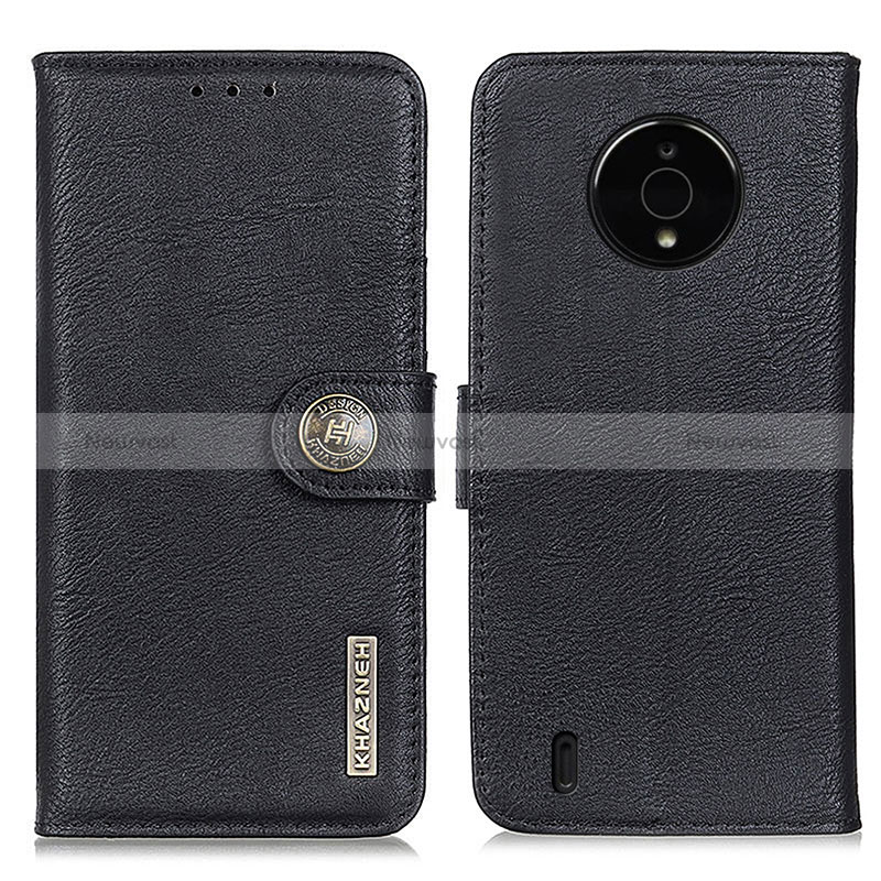 Leather Case Stands Flip Cover Holder K02Z for Nokia C200 Black