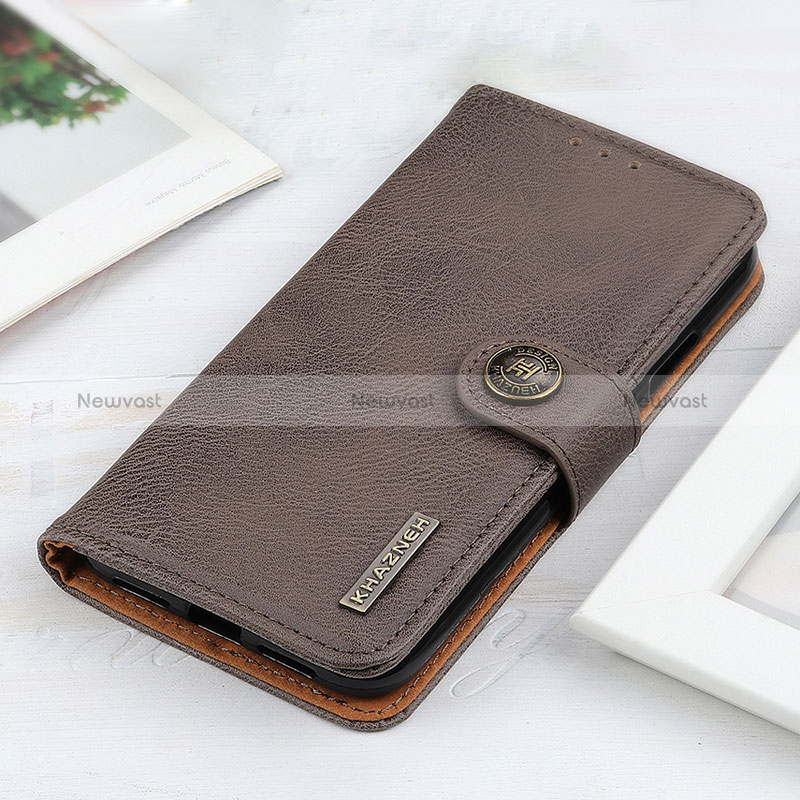 Leather Case Stands Flip Cover Holder K02Z for OnePlus 9 Pro 5G Gray