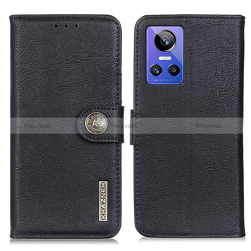 Leather Case Stands Flip Cover Holder K02Z for Realme GT Neo3 5G Black