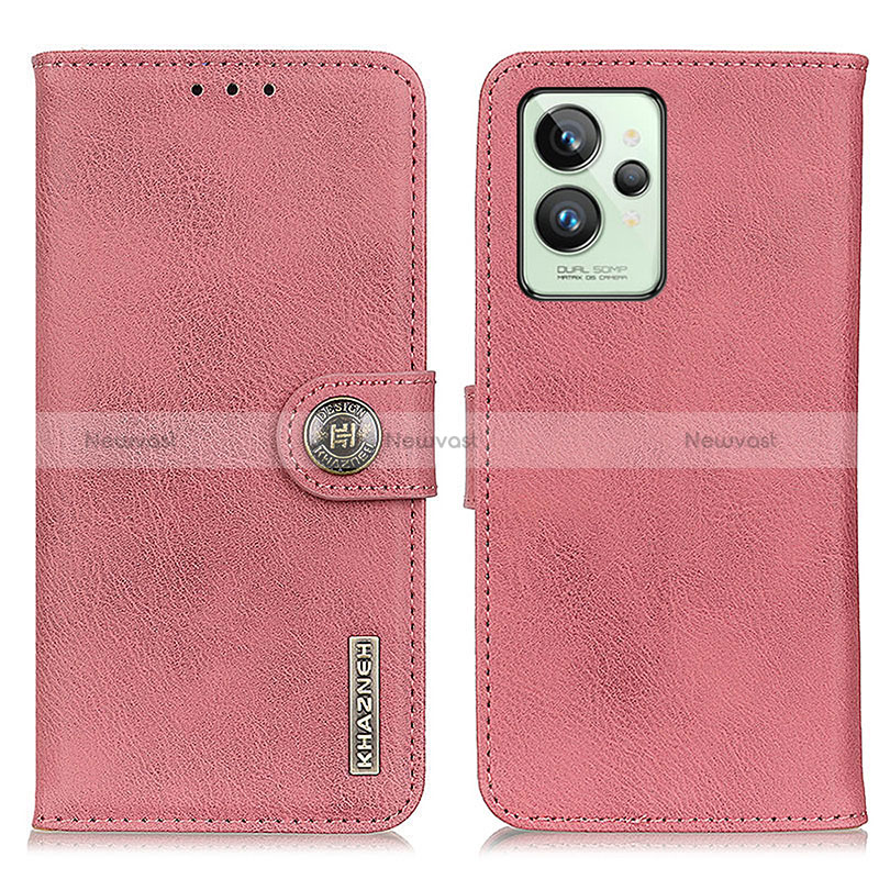 Leather Case Stands Flip Cover Holder K02Z for Realme GT2 Pro 5G Pink