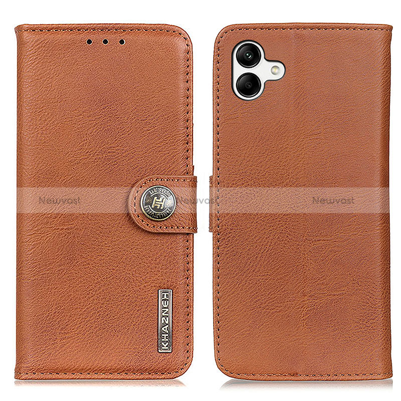 Leather Case Stands Flip Cover Holder K02Z for Samsung Galaxy A05 Brown