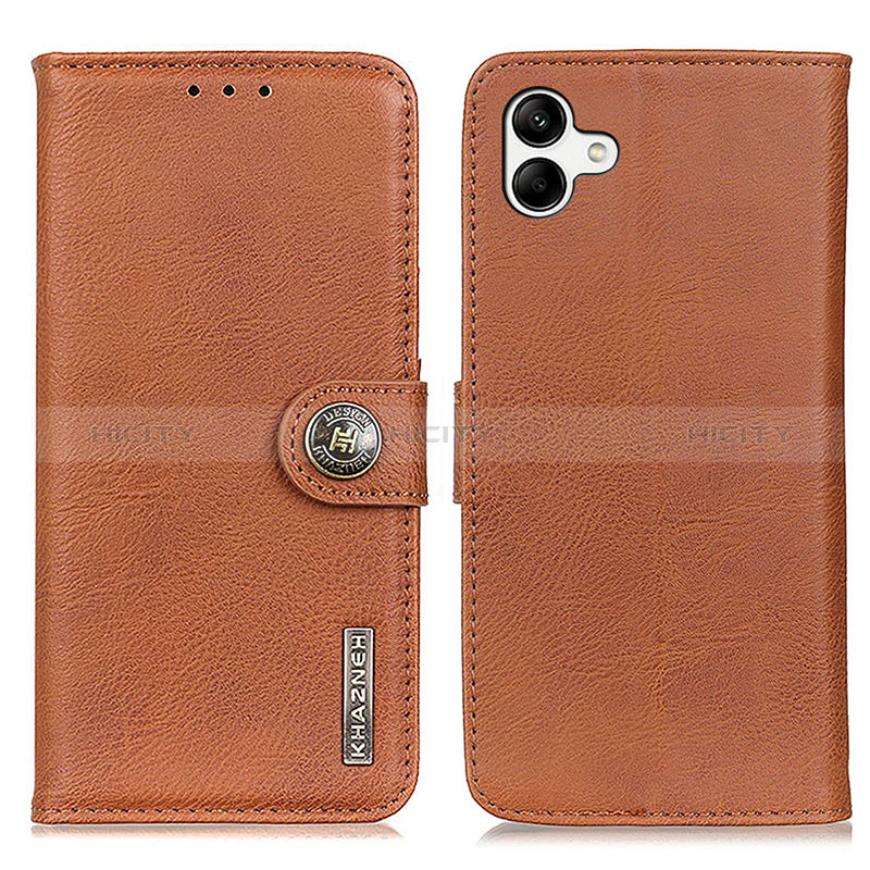 Leather Case Stands Flip Cover Holder K02Z for Samsung Galaxy F14 5G Brown