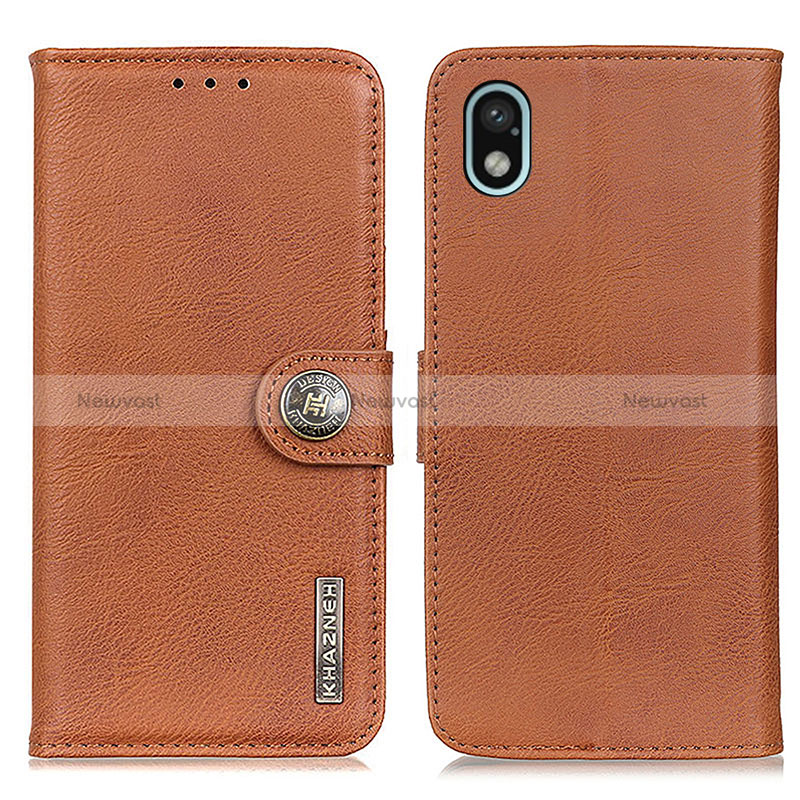 Leather Case Stands Flip Cover Holder K02Z for Sony Xperia Ace III SO-53C Brown