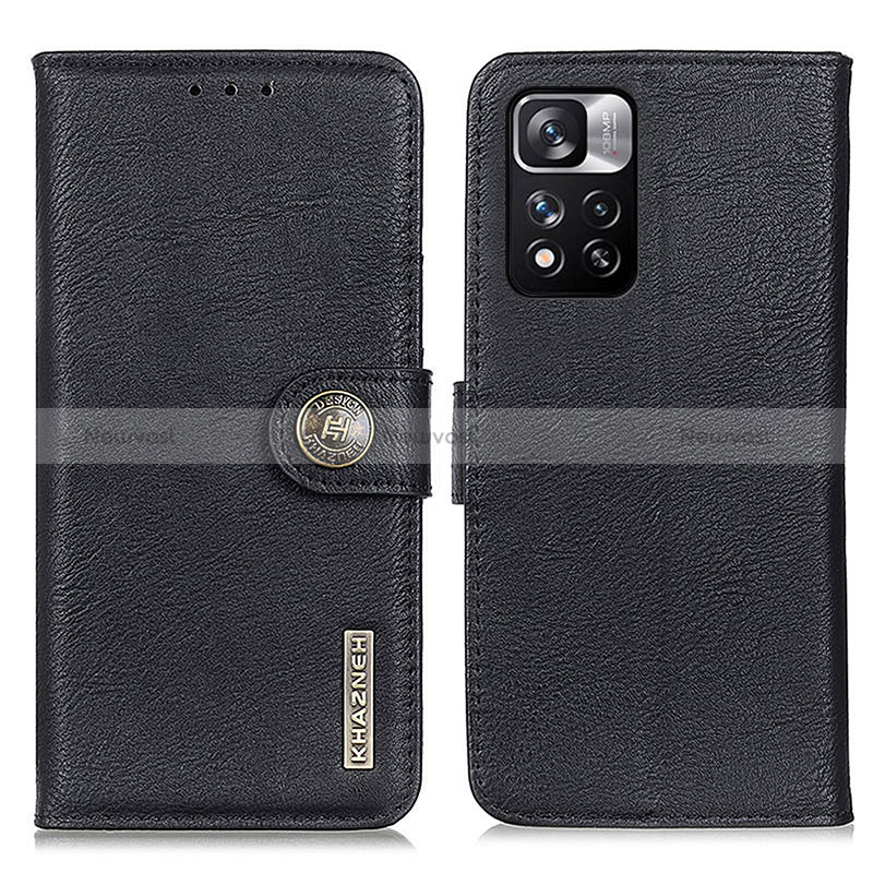 Leather Case Stands Flip Cover Holder K02Z for Xiaomi Mi 11i 5G (2022) Black