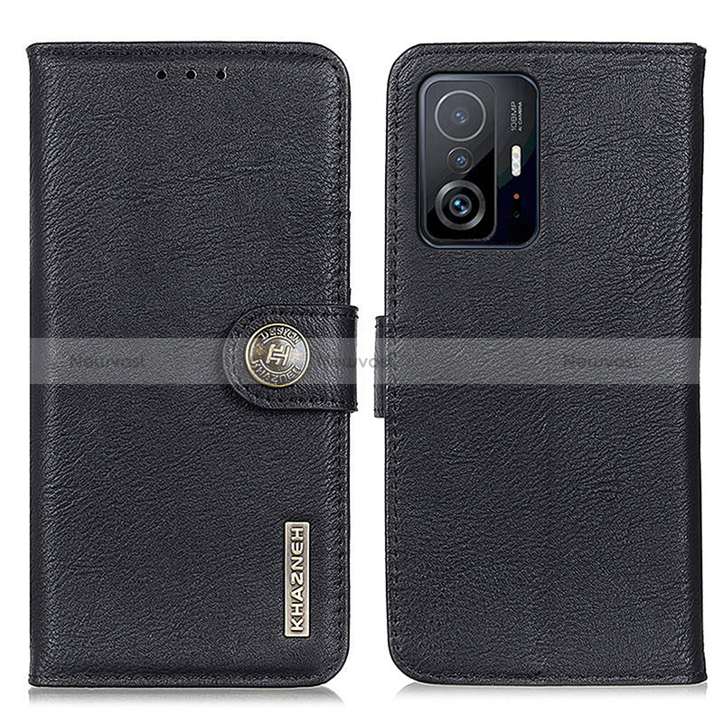 Leather Case Stands Flip Cover Holder K02Z for Xiaomi Mi 11T Pro 5G Black