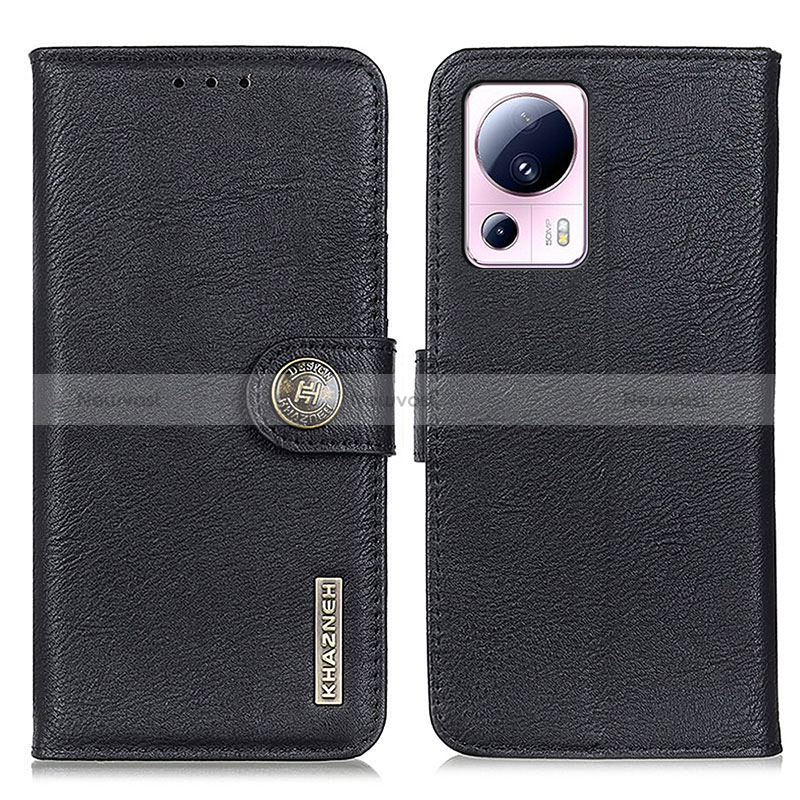 Leather Case Stands Flip Cover Holder K02Z for Xiaomi Mi 12 Lite NE 5G Black