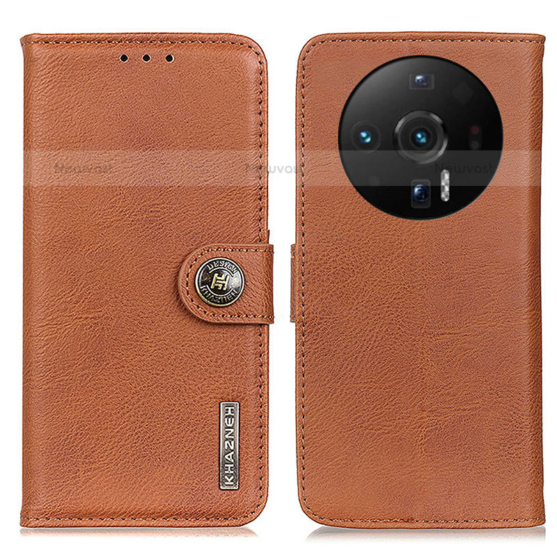 Leather Case Stands Flip Cover Holder K02Z for Xiaomi Mi 12 Ultra 5G Brown