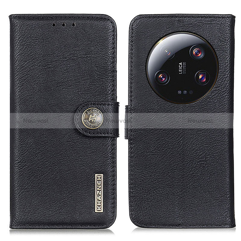 Leather Case Stands Flip Cover Holder K02Z for Xiaomi Mi 13 Ultra 5G Black