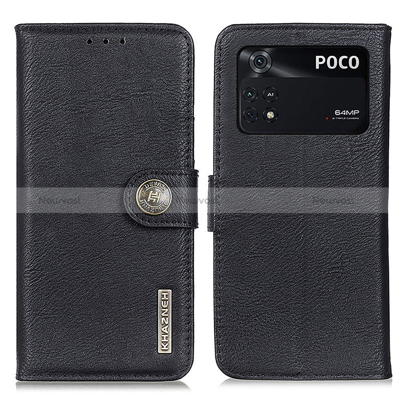 Leather Case Stands Flip Cover Holder K02Z for Xiaomi Poco M4 Pro 4G