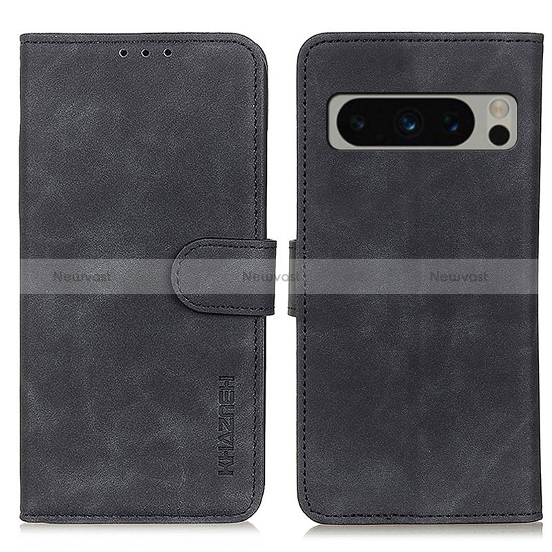 Leather Case Stands Flip Cover Holder K03Z for Google Pixel 8 Pro 5G Black