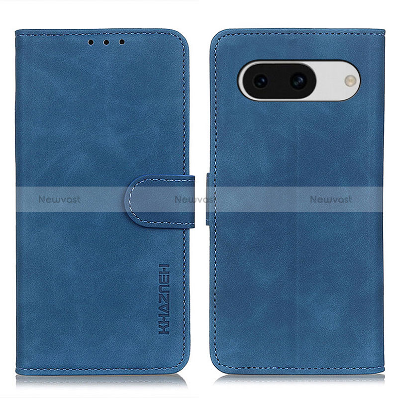 Leather Case Stands Flip Cover Holder K03Z for Google Pixel 8a 5G Blue