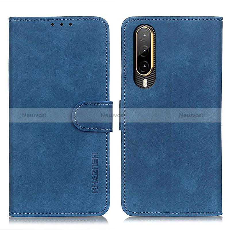 Leather Case Stands Flip Cover Holder K03Z for HTC Desire 22 Pro 5G Blue