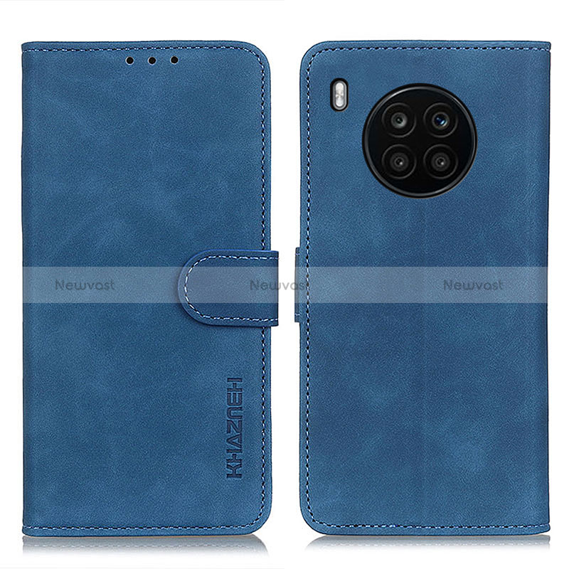 Leather Case Stands Flip Cover Holder K03Z for Huawei Honor 50 Lite Blue