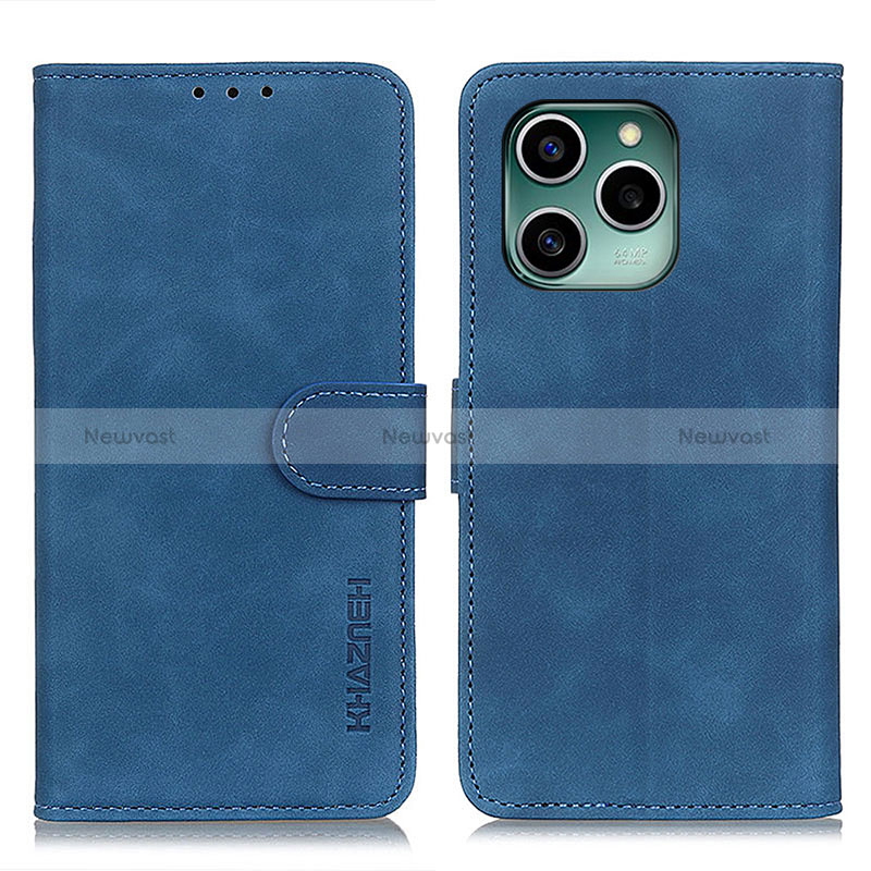 Leather Case Stands Flip Cover Holder K03Z for Huawei Honor 60 SE 5G Blue