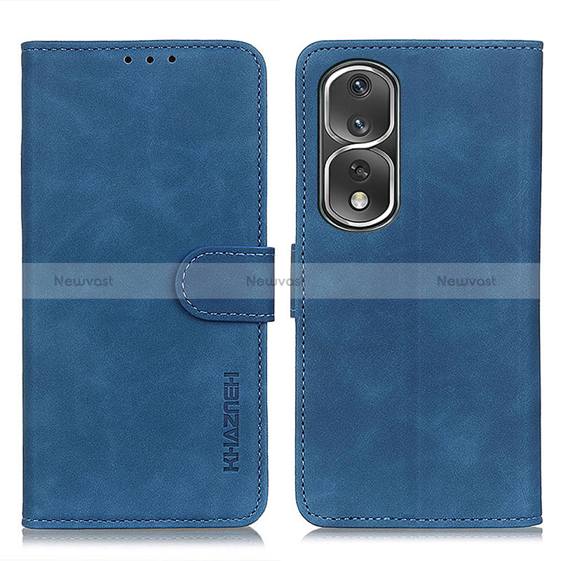 Leather Case Stands Flip Cover Holder K03Z for Huawei Honor 80 Pro Flat 5G Blue