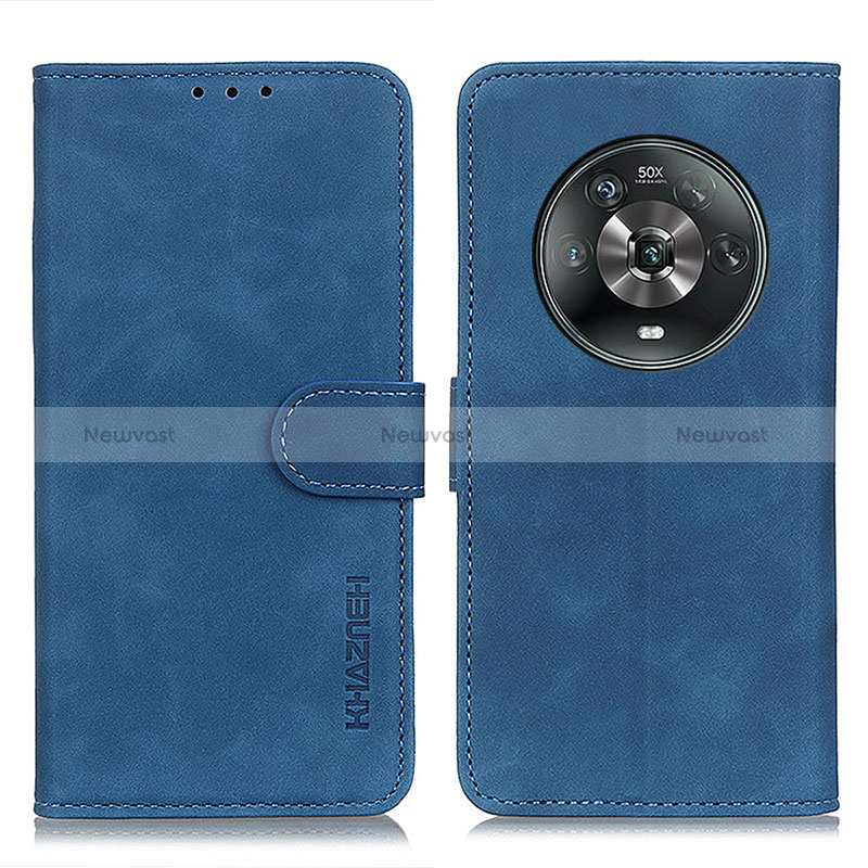 Leather Case Stands Flip Cover Holder K03Z for Huawei Honor Magic4 5G Blue