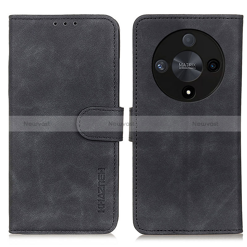 Leather Case Stands Flip Cover Holder K03Z for Huawei Honor Magic6 Lite 5G Black