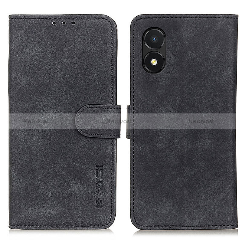 Leather Case Stands Flip Cover Holder K03Z for Huawei Honor X5 Black