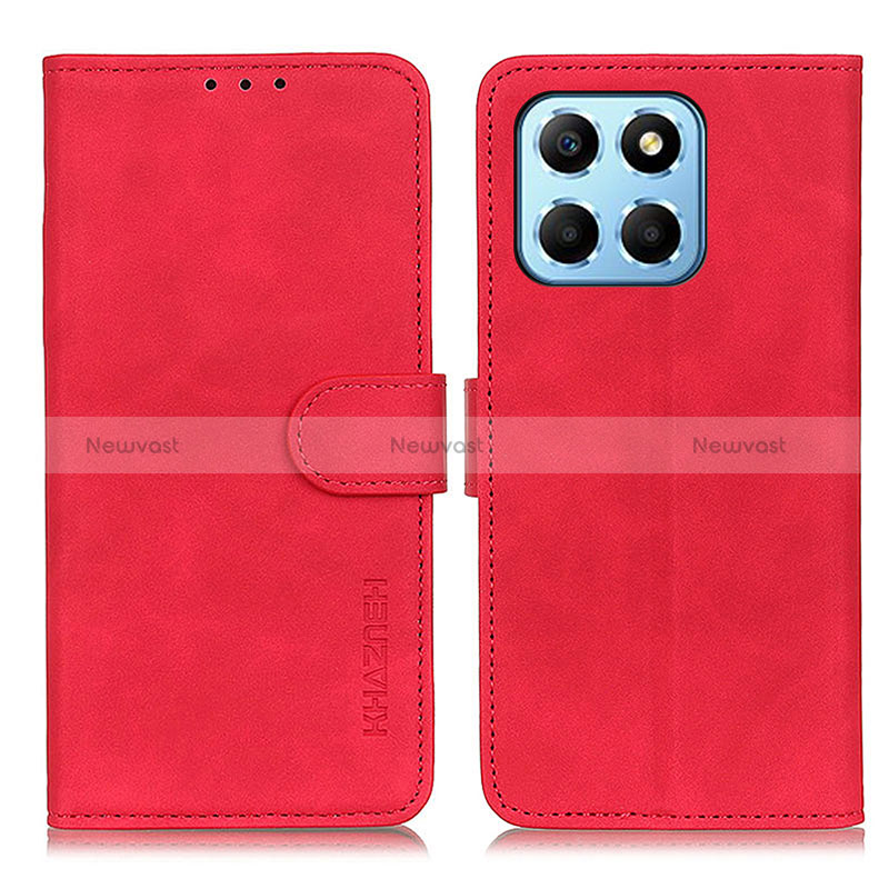 Leather Case Stands Flip Cover Holder K03Z for Huawei Honor X6 5G Red