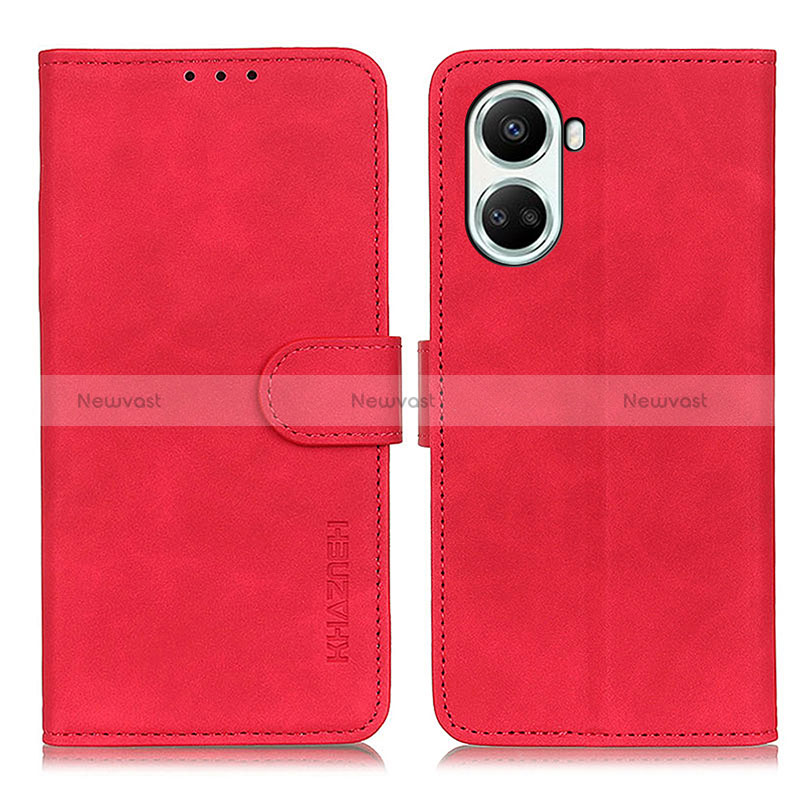 Leather Case Stands Flip Cover Holder K03Z for Huawei Nova 10 SE Red