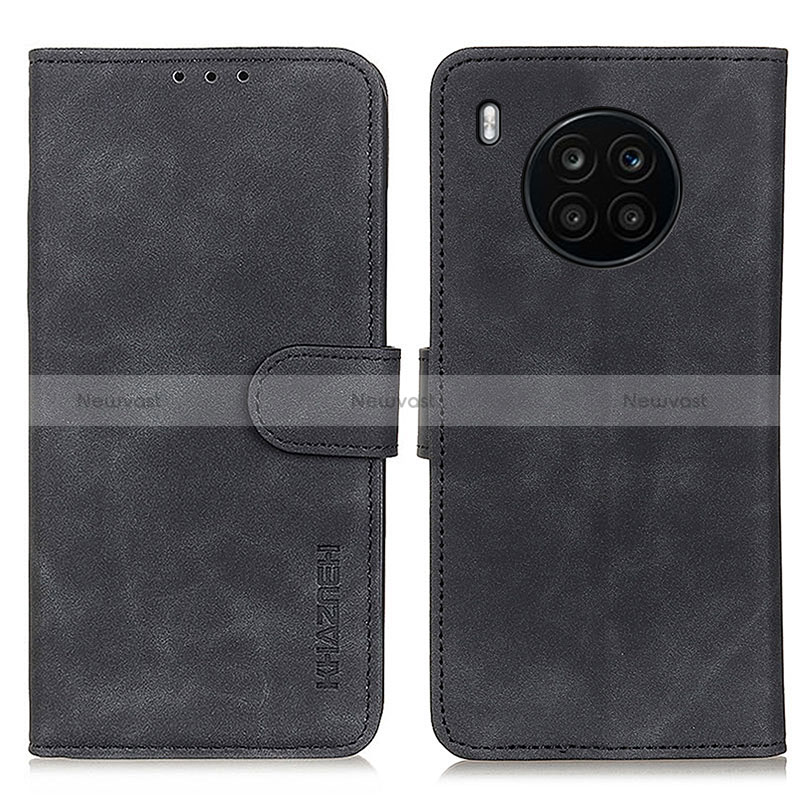 Leather Case Stands Flip Cover Holder K03Z for Huawei Nova 8i Black